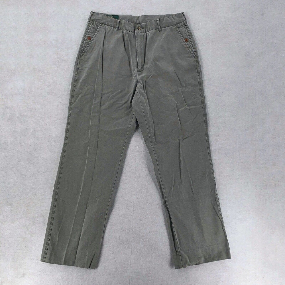 Vtg 1980’s Orvis Lined Khaki Reg Pants Flat Front Outdoors Fishing Mens 36X31‎